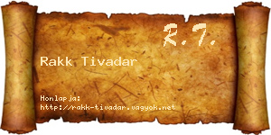 Rakk Tivadar névjegykártya